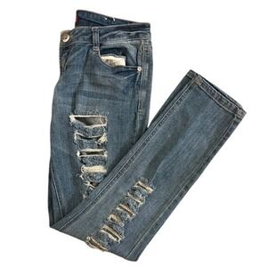 Bongo Jeans Womens Size 11 Blue Distressed‎ Ripped Denim Pants